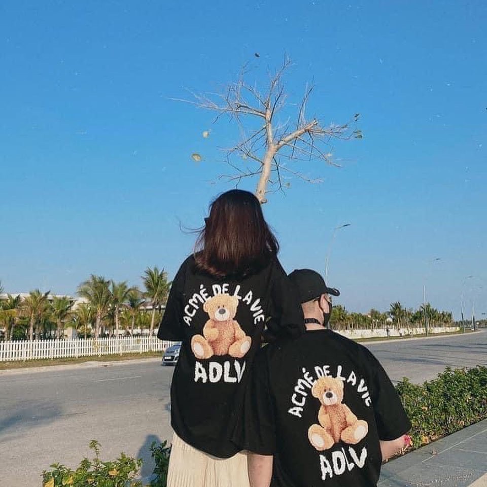 Áo thun cotton hình gấu ADLV unisex hai mặt siêu hot hit, chất co giãn, áo phông nam nữ đẹp nhất Beoshop
