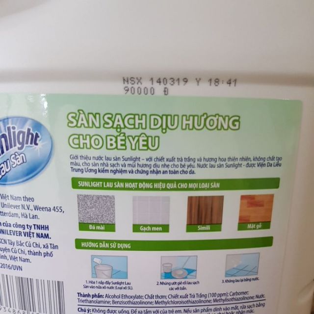 Nước lau sàn Sunlight 3.8 kg