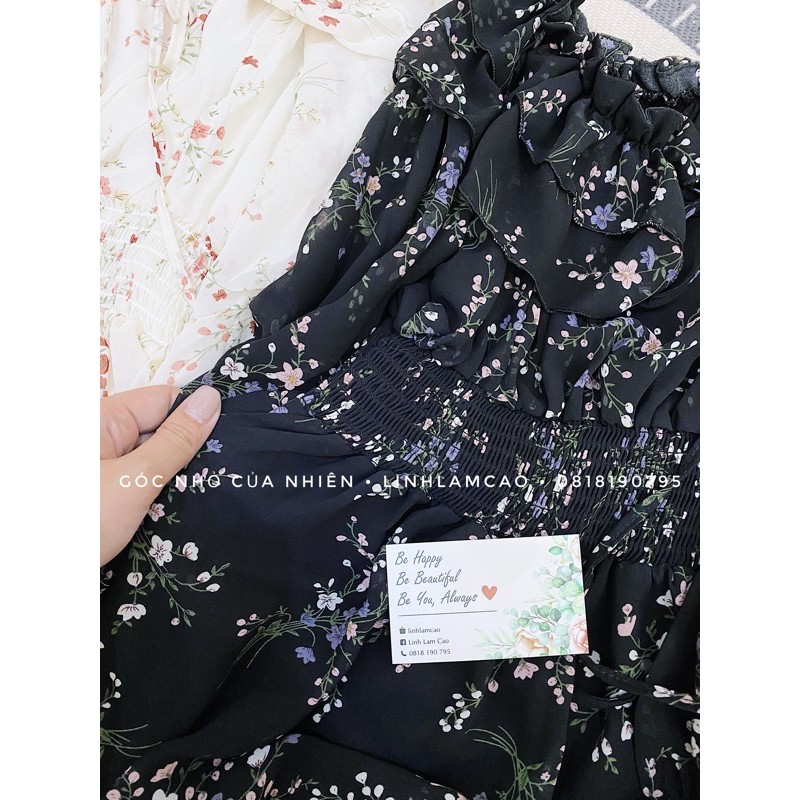 Váy Trễ Vai Hoa Nhí 2 Lớp Dài Tay Bồng Bềnh Ullzzang [ẢNH THẬT+VIDEO] | BigBuy360 - bigbuy360.vn