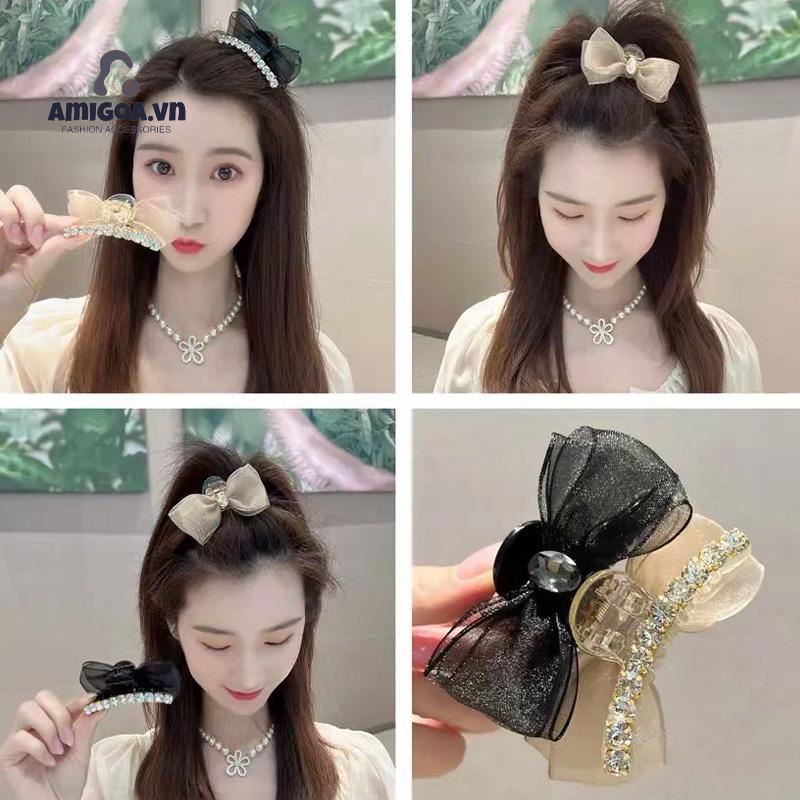 ✨✨Kẹp Tóc Nơ Hai Mặt Cố Định Tóc Dành Cho Trẻ Em