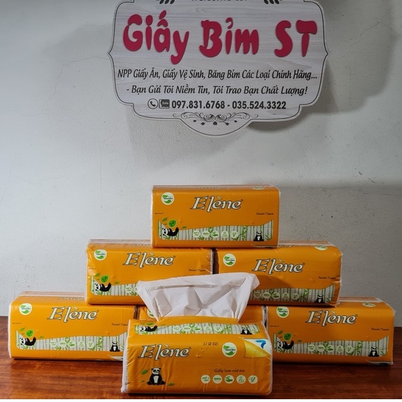 Giấy ăn rút Elene tre 160 tờ x 3 lớp gói to