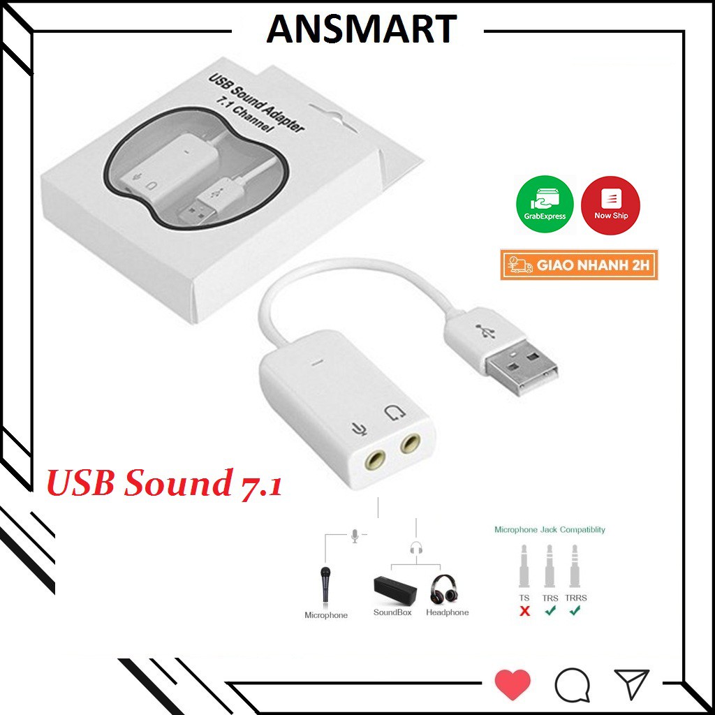 USB Sound 7.1 Âm Thanh Tốt Chuẩn, usb sound cho máy tính