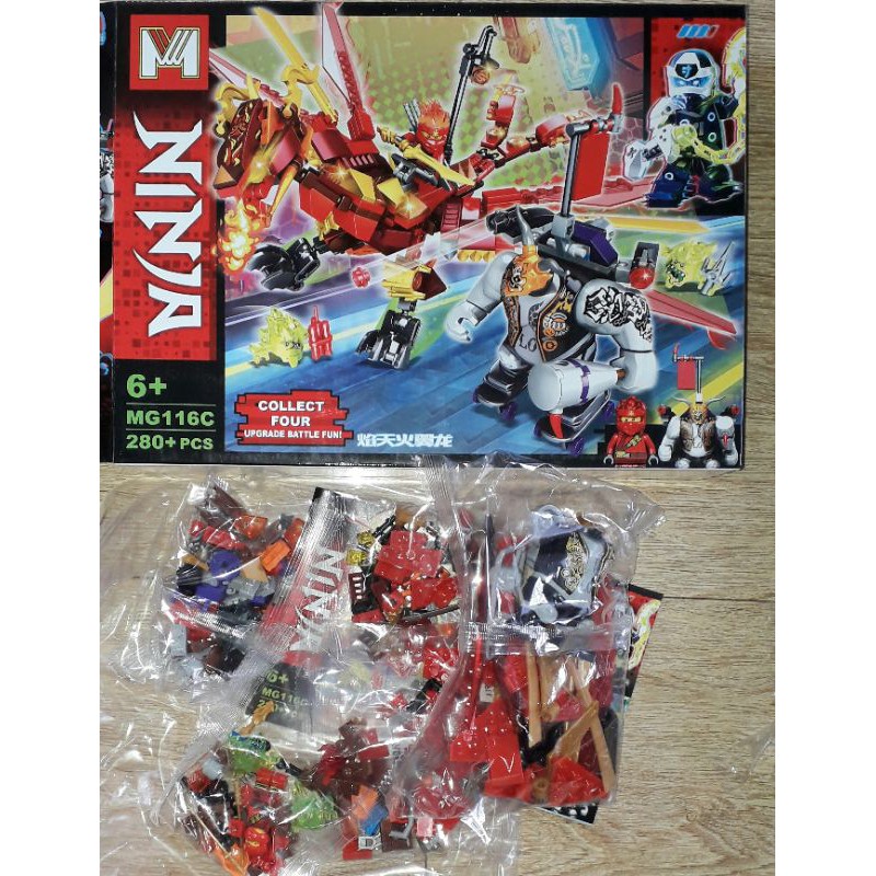 Lắp ráp 1 hộp LegoNinja Rồng Lớn MG116 có trên 250 chi tiết bằng nhựa ABS