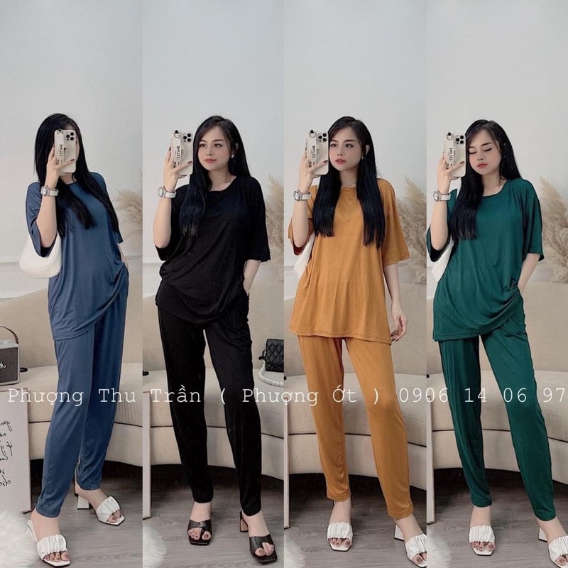 BÁN SỈ BỘ COTTON DẺO 4 MÀU CHO NỮ- Áo cộc quần dài