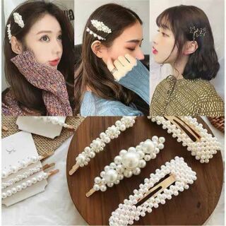 Set 6 kẹp tóc ngọc trai tiểu thư xinh xắn