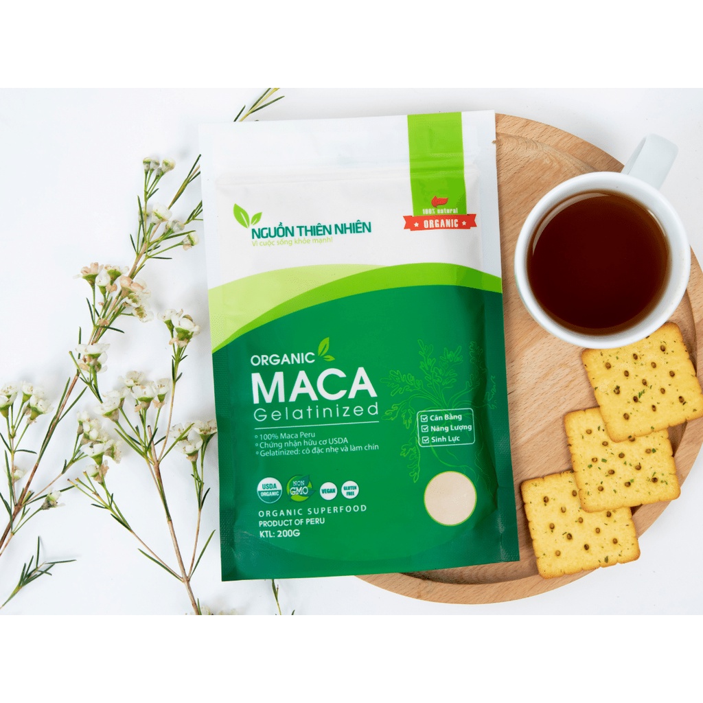 Bột Maca Gelatinized hữu cơ organic Peru - Siêu thực phẩm cho cả gia đình  - Gói 200gram