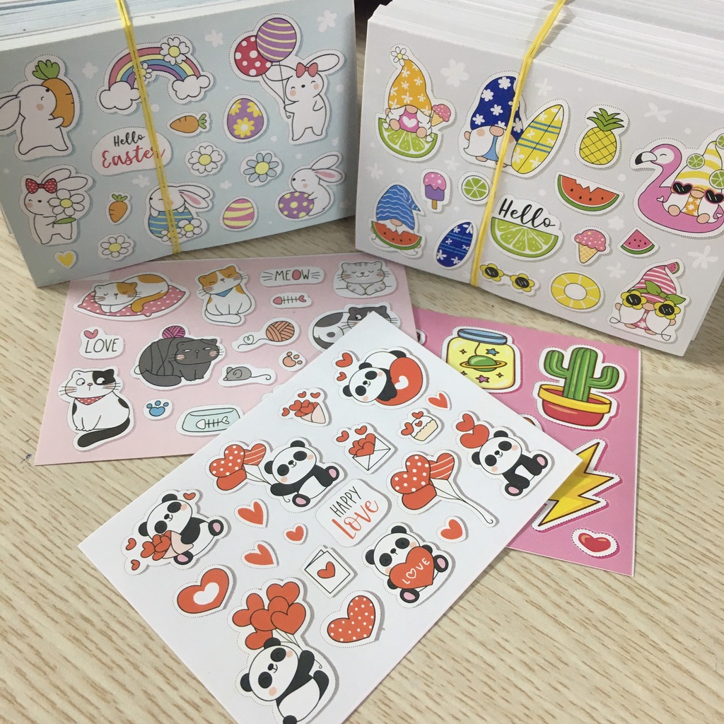 Set Sticker nhiều hình thương hiệu, họa tiết chống nước, dán trang trí laptop, mũ bảo hiểm, vali, xe ga(Giao ngẫu nhiên