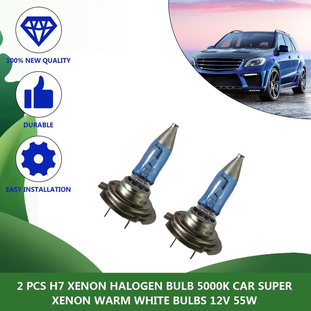 2 Bóng Đèn Xenon H7 5000k 12v 55w Siêu Sáng Cho Xe Hơi