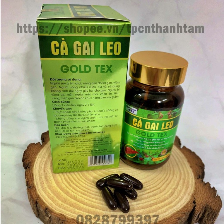 Bổ gan Cà Gai Leo GOLDTEX hỗ trợ giải độc gan,làm mát gan, hạ men gan, tăng cường chức năng gan - HỘP 50 viên | BigBuy360 - bigbuy360.vn