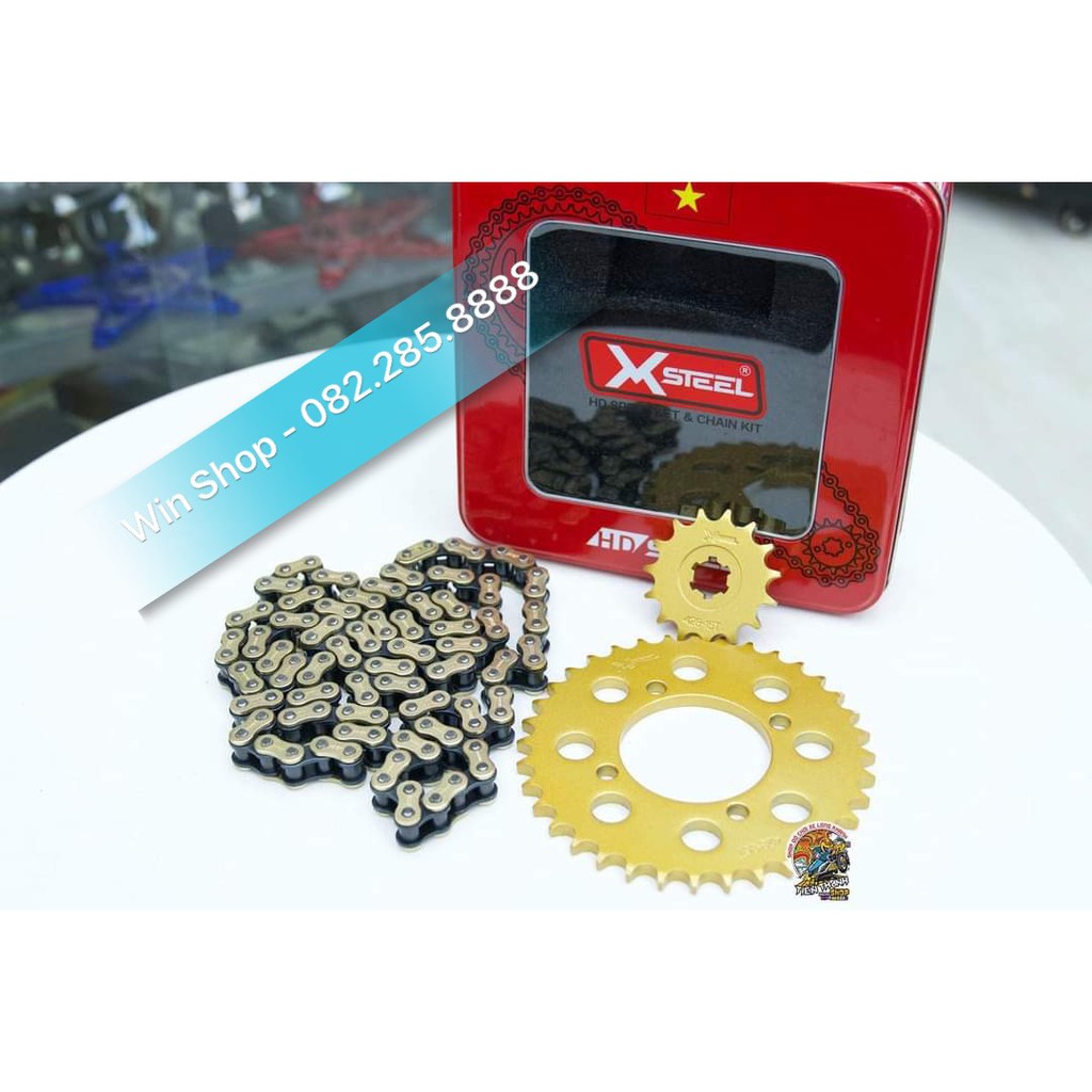 Nhông sên đĩa vàng cho xe Exciter, Winner, Raider - hàng đẹp chính hãng