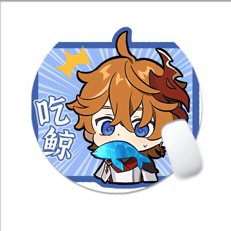 ( TRÒN ) Miếng di chuột IN HÌNH GENSHIN IMPACT ver CHỮ NHẬT miếng kê lót chuột dễ thương game anime chibi