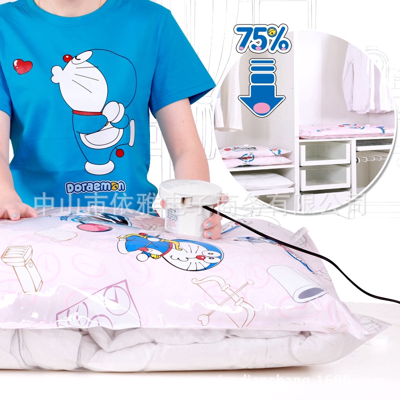 Túi Hút Chân Không Đựng Quần Áo In Hình Doraemon Xinh Xắn