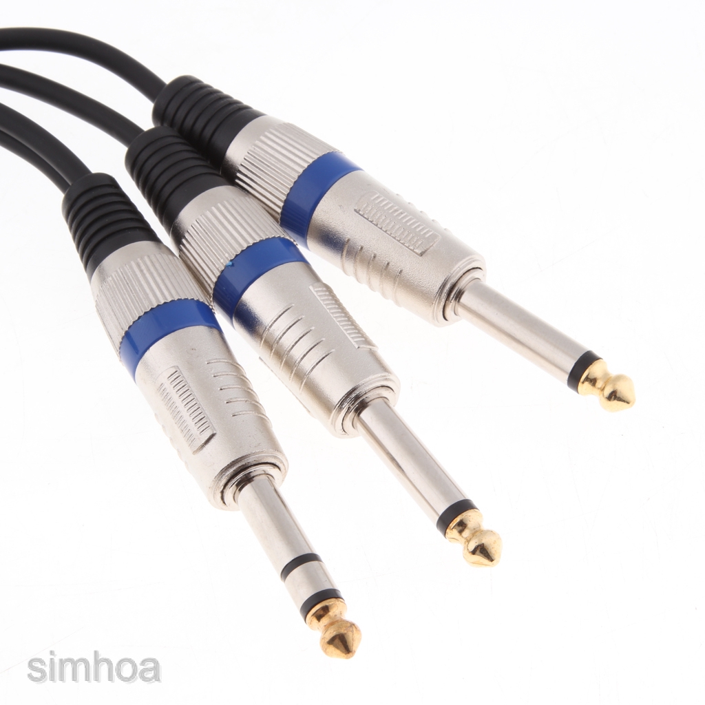 6.35mm 1/4&quot; TRS Stereo to Dual 1/4&quot; TS Mono Y Splitter Cable 1.5m