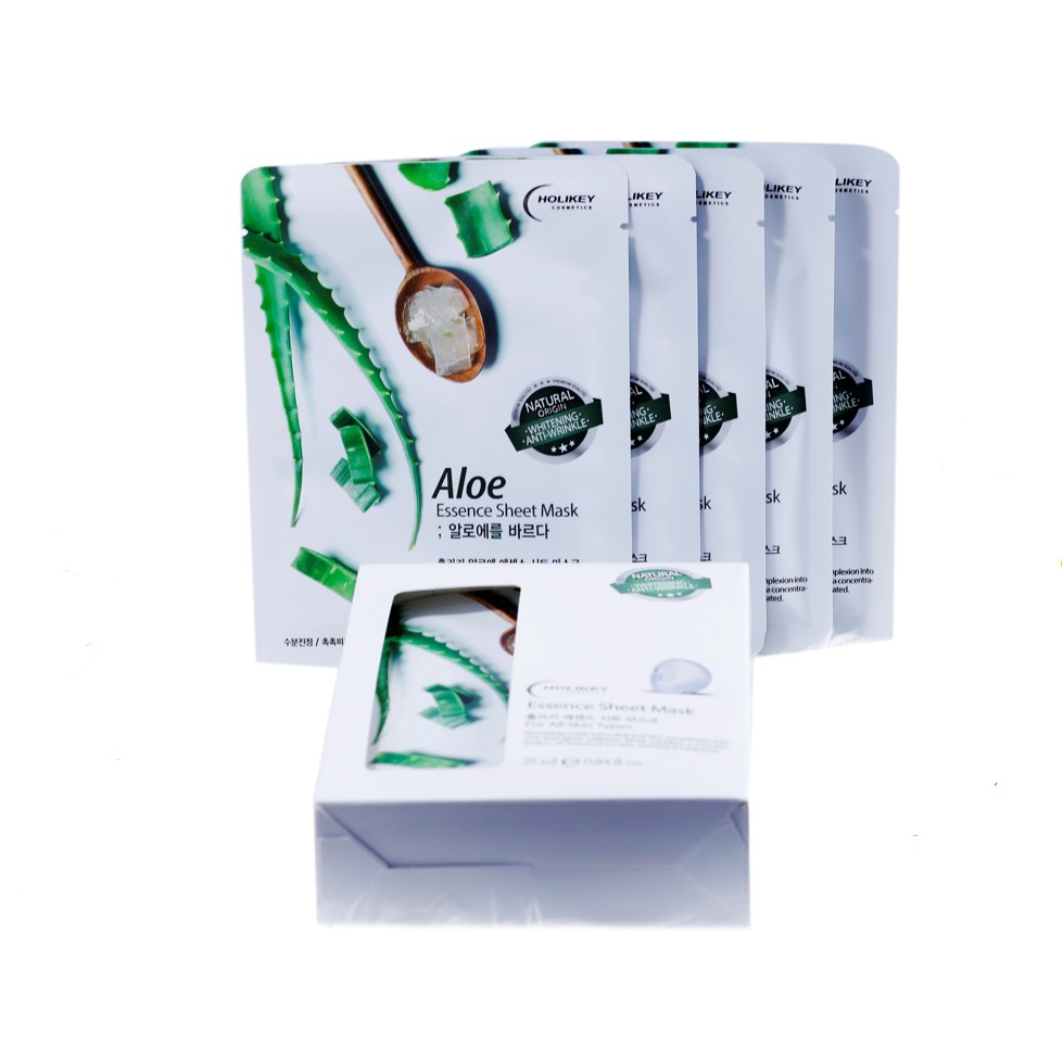 Mặt nạ giấy - Mặt nạ dưỡng da chiết xuất từ Lô Hội cấp ẩm &amp; làm trắng HOLIKEY Hàn Quốc