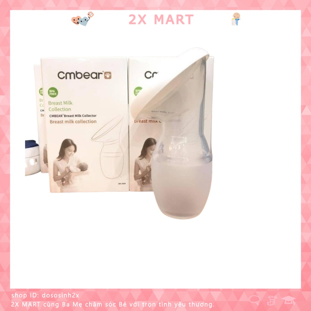 Cốc hứng sữa silicon cao cấp Cmbear phễu hút sữa rảnh tay