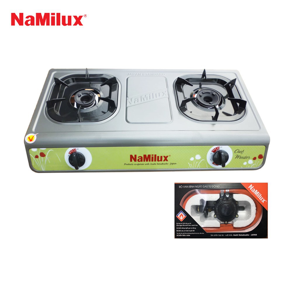 Combo Bếp gas Namilux NA-702AFM + Van điều áp ngắt gas tự động Namilux NA-345S-VN