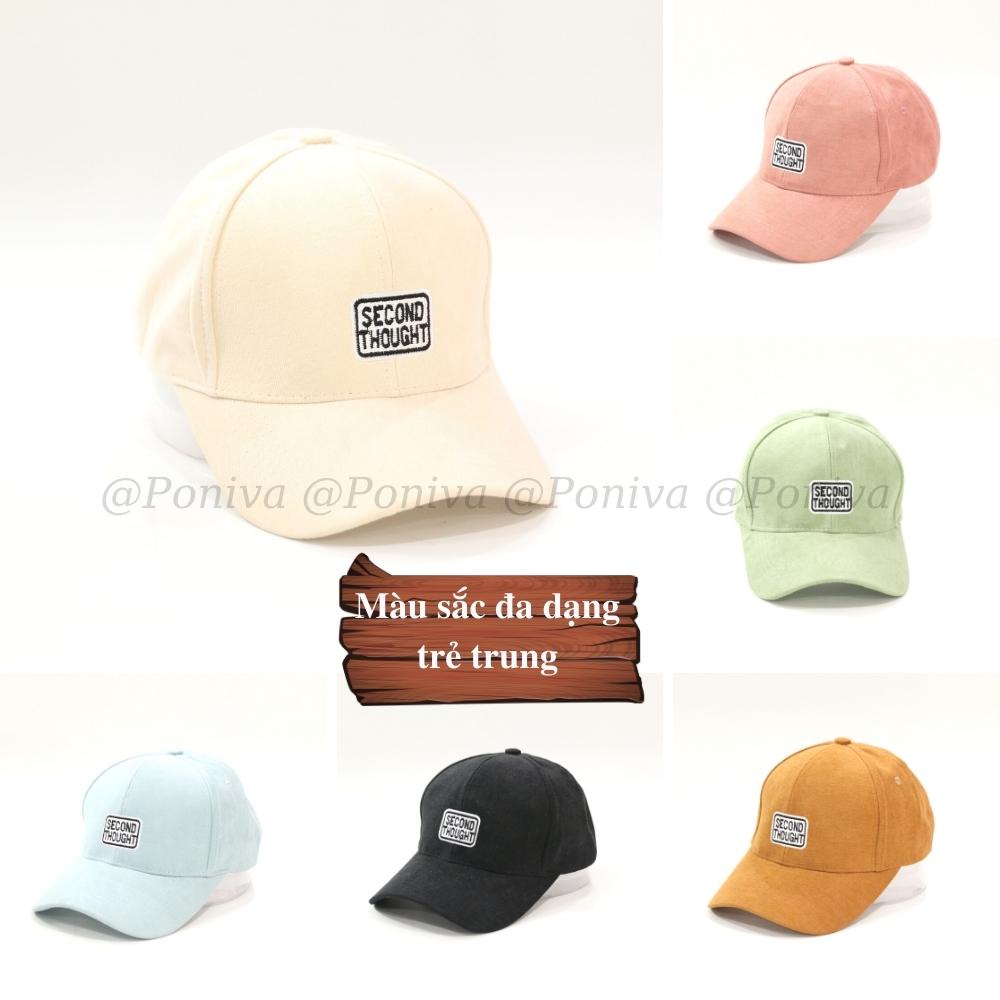 Mũ lưỡi trai ❤️ Nón kết thêu chữ SECON chất vải nhung mịn form unisex  phong cách Ulzzang Thời trang PONIVA siêu hot