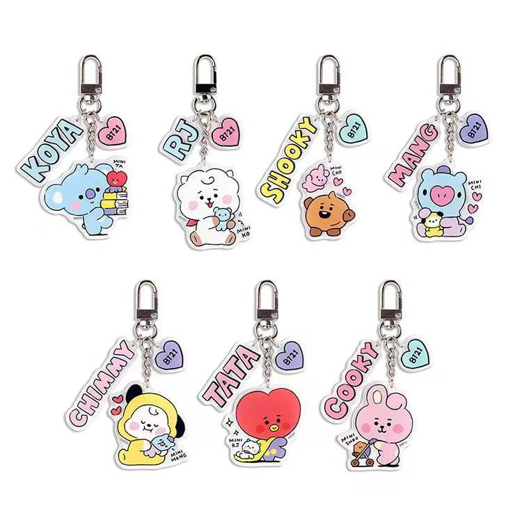 Mới Móc Khóa Mặt Hình Các Nhân Vật BT21 Dễ Thương