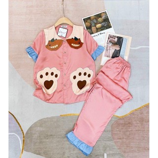 Pijama dài chất liệu lụa latin