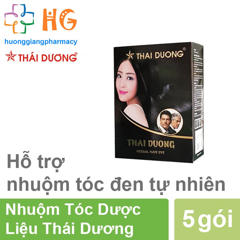 Nhuộm Tóc Dược Liệu Thái Dương Gội Là Đen (Hộp 5 gói)