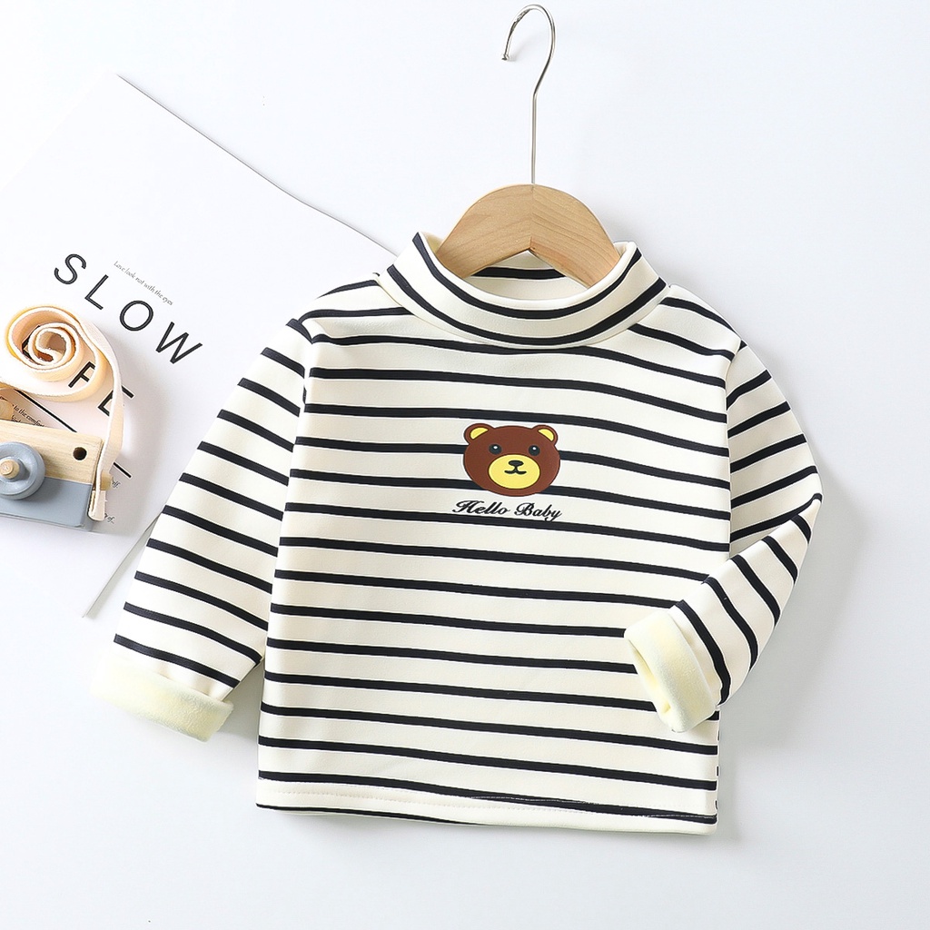 Áo giữ nhiệt lót lông hoạ tiết gấu cho bé