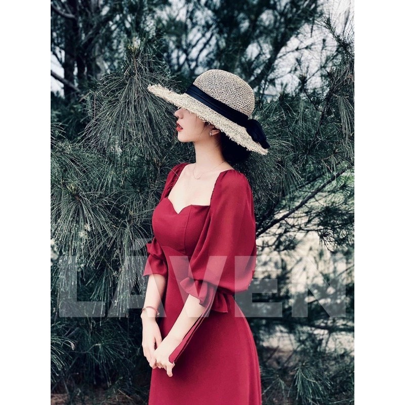 Đầm Maxi Hở Lưng Đan Dây Có Lót Trong Dáng Xoè Đi Biển Du Lịch