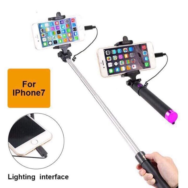 Gậy Tự Sướng, Gậy Selfie Có Nút Bấm Hỗ Trợ Chụp Ảnh, Quay Phim - Có Jack 3.5mm - Nhỏ gọn chắc chắn mang du lịch