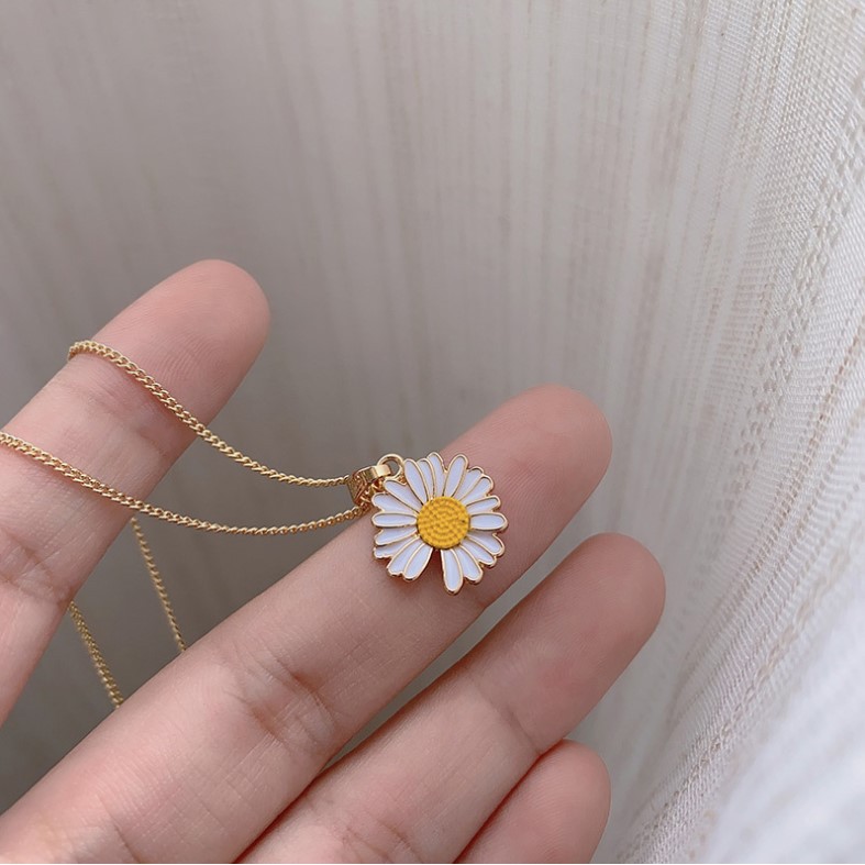 Vòng Cổ Mặt Hình Hoa Cúc GD Unisex Bản Nhỏ Xinh Xắn - Vòng Cổ Nữ Vintage Quý Phái - VC-001