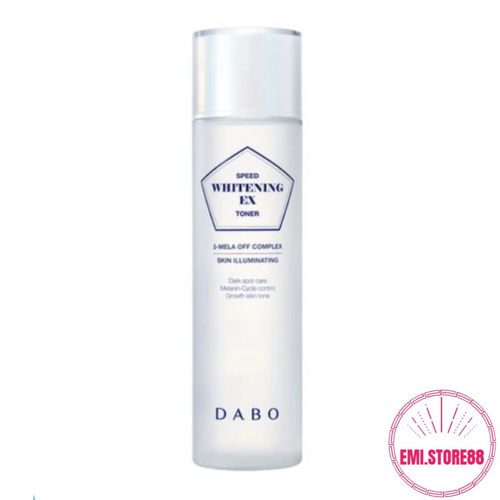 Nước hoa hồng trắng da nhanh Dabo Speed Whitening Ex Toner 160ml, Dưỡng trắng da nhanh, cân bằng độ ẩm, làm mờ thâm nám