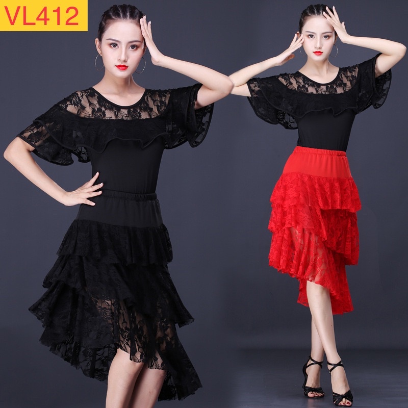 SET CHÂN VÁY VÀ ÁO KHIÊU VŨ THUN CO GIÃN 4 CHIỀU VL412N