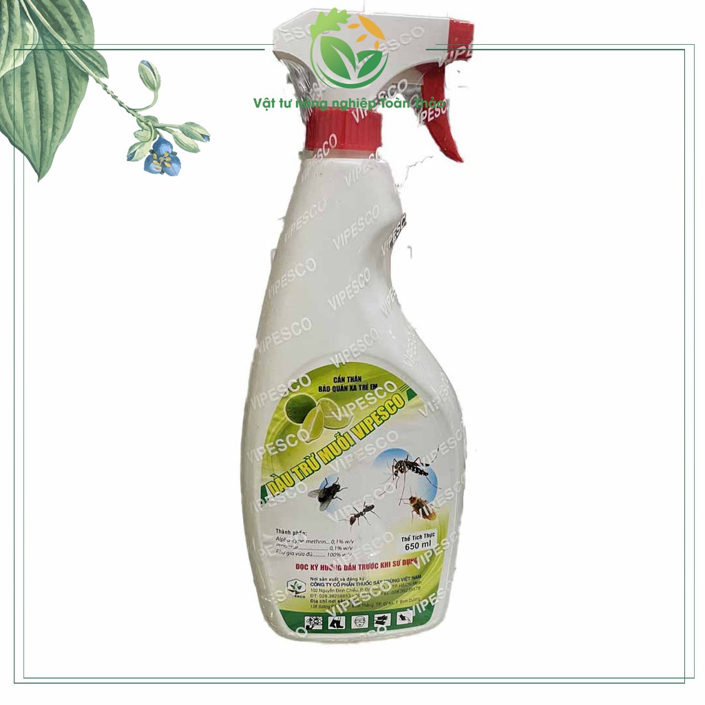 Thuốc xịt diệt côn trùng muỗi, kiến, gián Vipesco cho gia đình - Không mùi - Hiệu quả - An Toàn ( Chai 650ml)