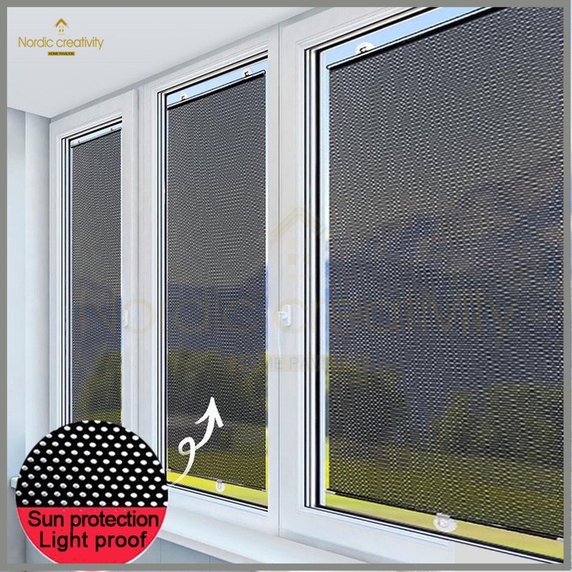 Rèm che chắn nắng, chống tia uv tự cuộn gọn gàng cho ô tô, cửa kính lái oto, rèm cửa chung cư, nhà tắm xe Rèm cuốn rèm có cốc hút