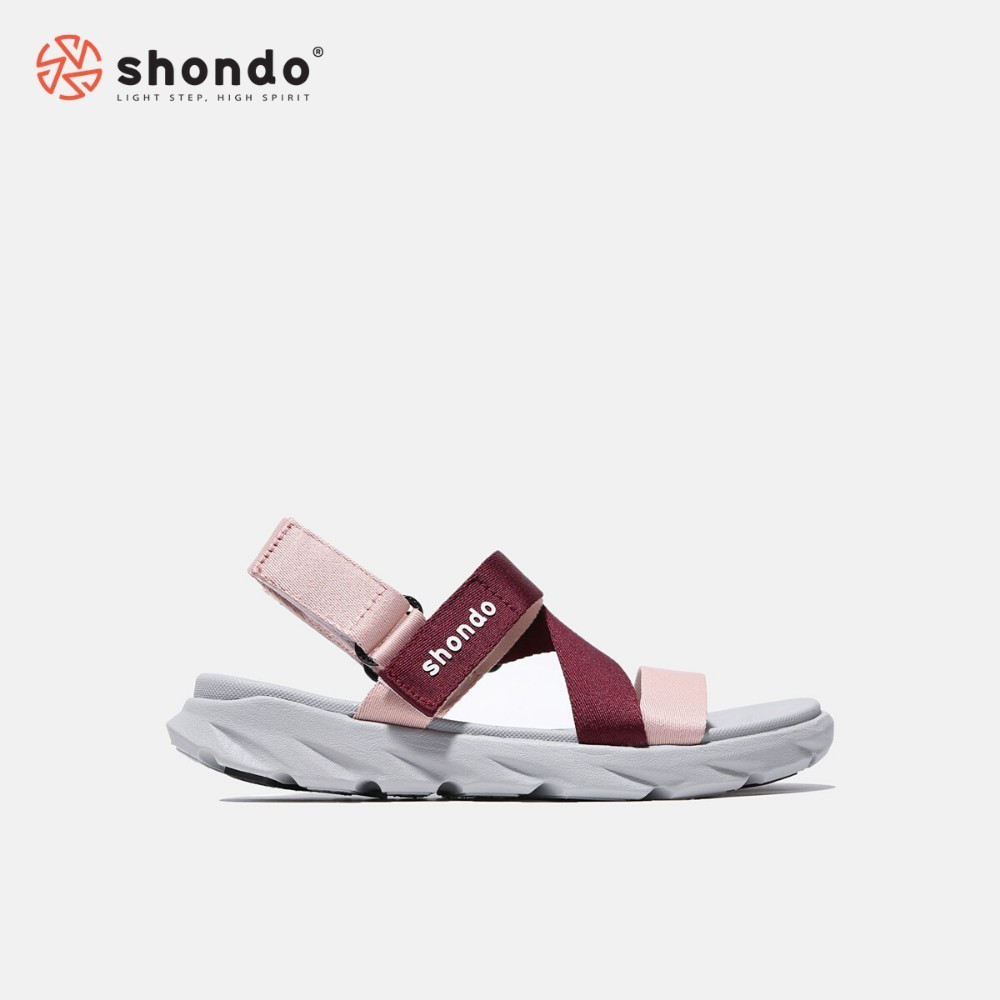 Giày Sandal Shondo F6 Sport đế xám ombre đỏ đô F6S2162