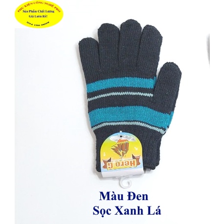 Găng tay len Bao tay len dày cho Nam Bít ngón Sọc ngang Nhãn HERO G Giữ ấm Chống nắng Hút mồ hôi Bảo vệ da tay Sx tại VN
