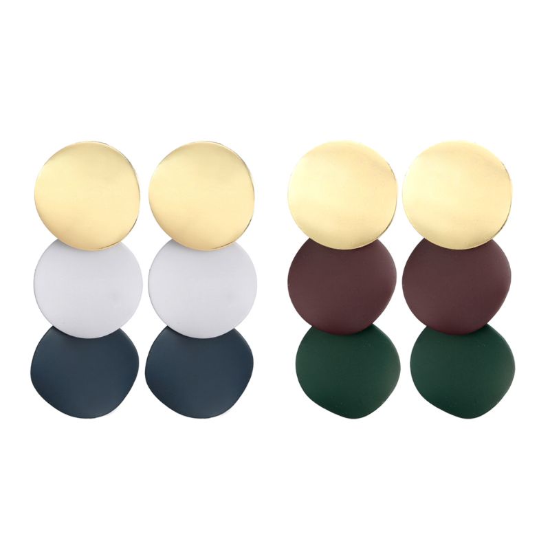 Bông Tai Tròn Bằng Kim Loại Nhiều Màu Thời Trang Cho Nữ