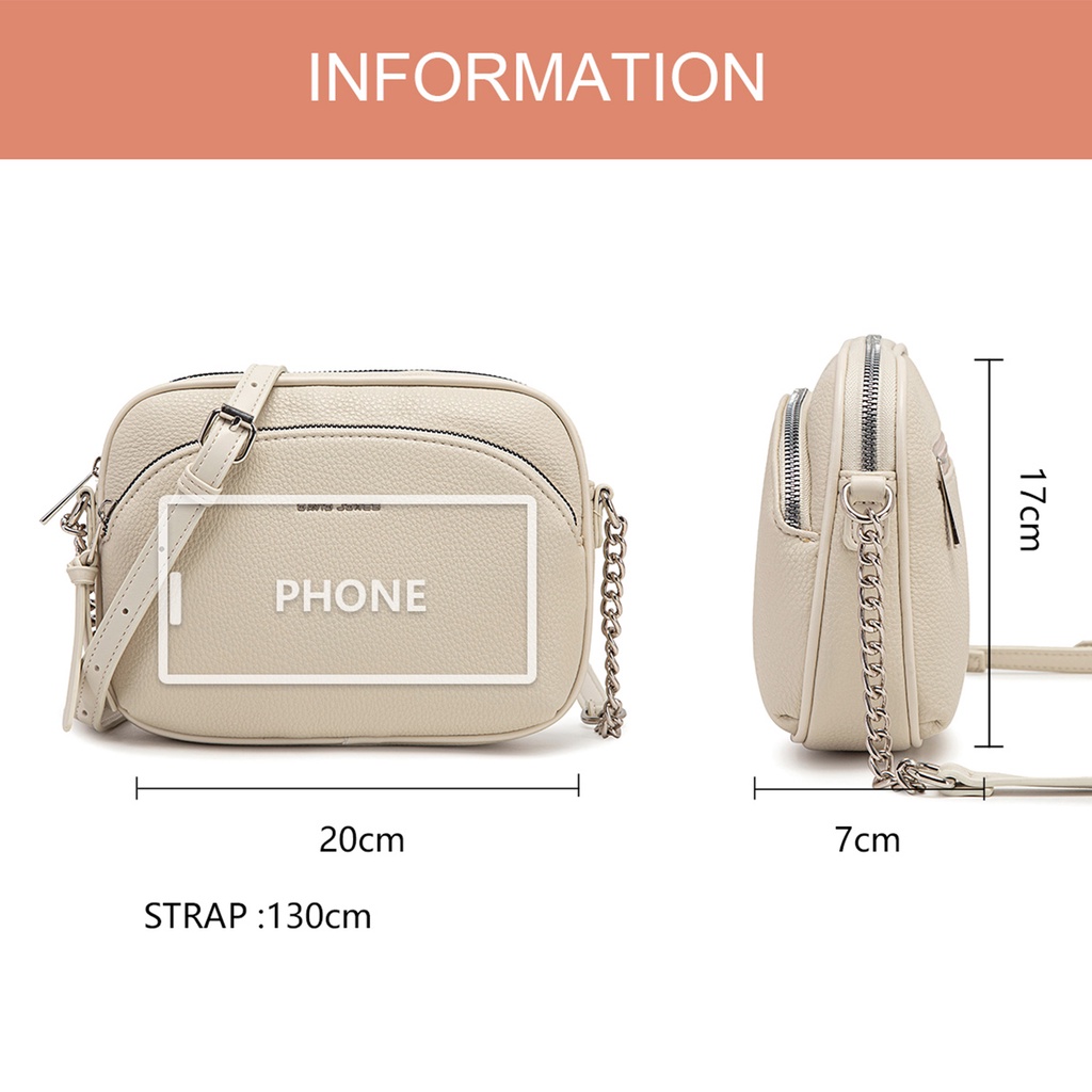 Túi Đeo Chéo David Jones 2023 Thiết Kế Mới Thời Trang Xuân Hè Cho Nữ