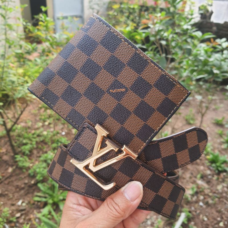 Com Bo Thắt Lưng LV + VÍ DA LV THỜI TRANH PHONG CÁCH HÀN