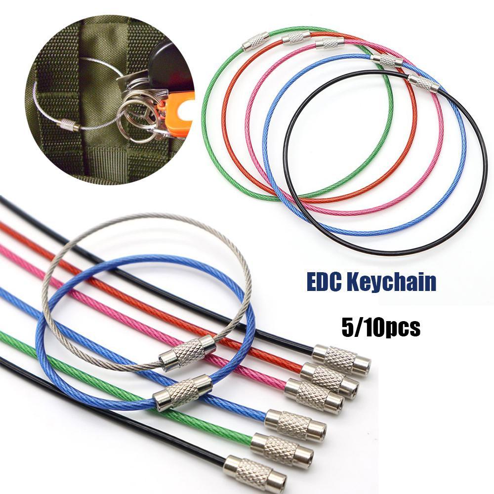 Set 5 / 10 Móc Khóa Dây Cáp Nhiều Màu Sắc Tiện Dụng Giá Đỡ