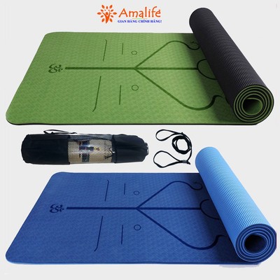 [Freeship Toàn Quốc] Thảm Tập Yoga Định Tuyến 2 Lớp TPE Chọn Màu Cao Cấp Chính Hãng Amalife