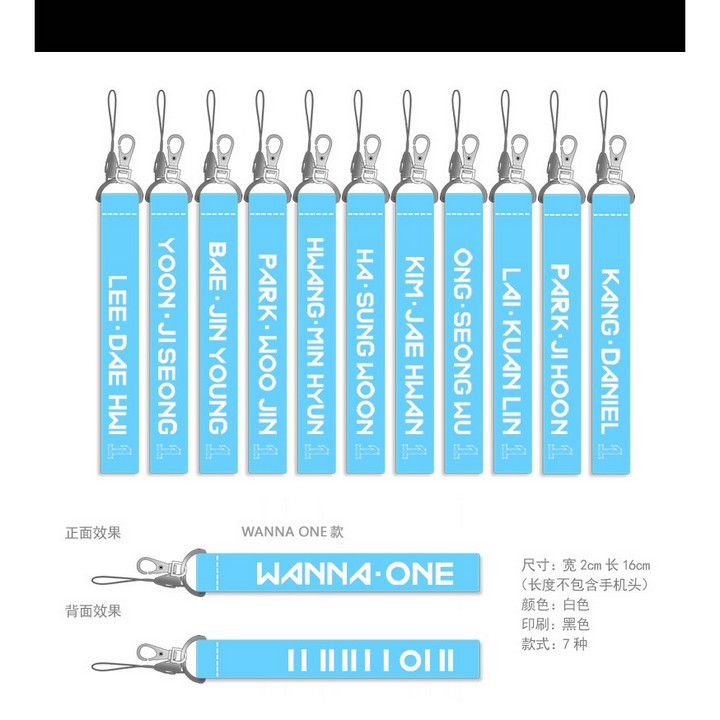 (Hồng trắng) Nametag wanna one nametag hologram wanna one strap wanna one