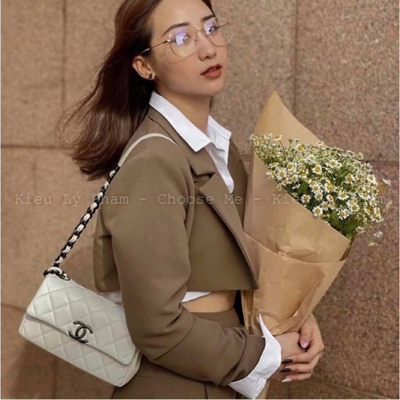set  vest lửng croptop phối chân váy kèm áo sơ mi ngắn tay dài thanh lịch(kèm ảnh video thật)(BB3)
