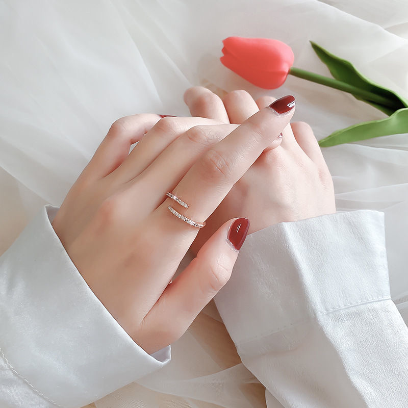 Nhẫn đá quý nhân tạo phong cách Hàn Quốc đơn giản cho nữ