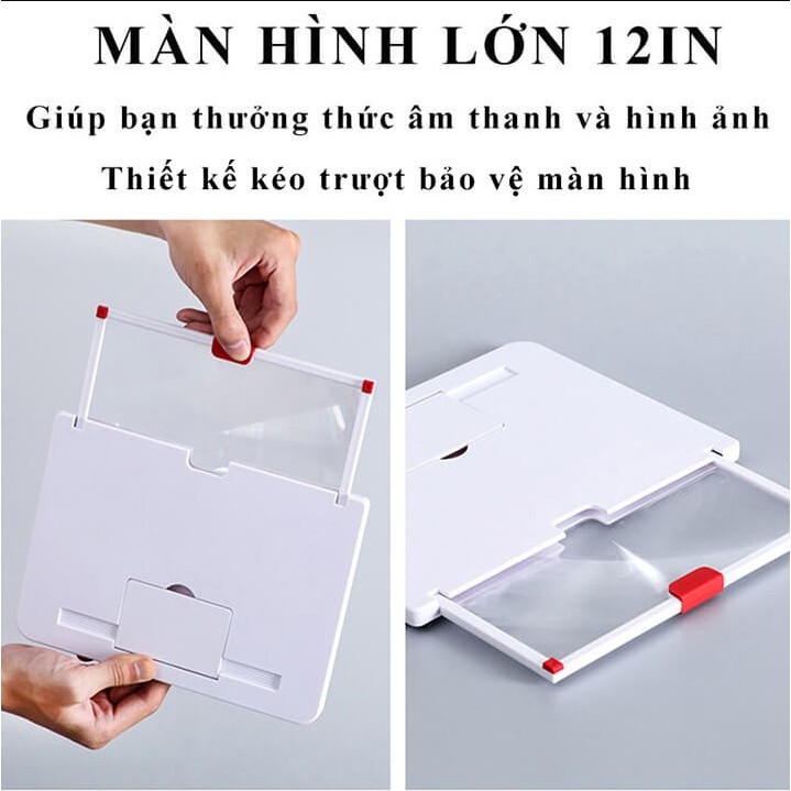 Học Online Tốt HơnKính phóng to màn hình điện thoại 5D 12 inch chống mỏi mắt, phóng đại màn hình siêu lớn sắc net