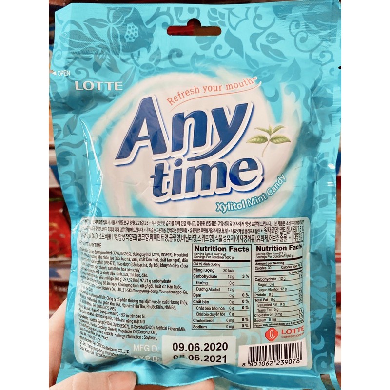 KẸO XYLITOL ANYTIME 60g