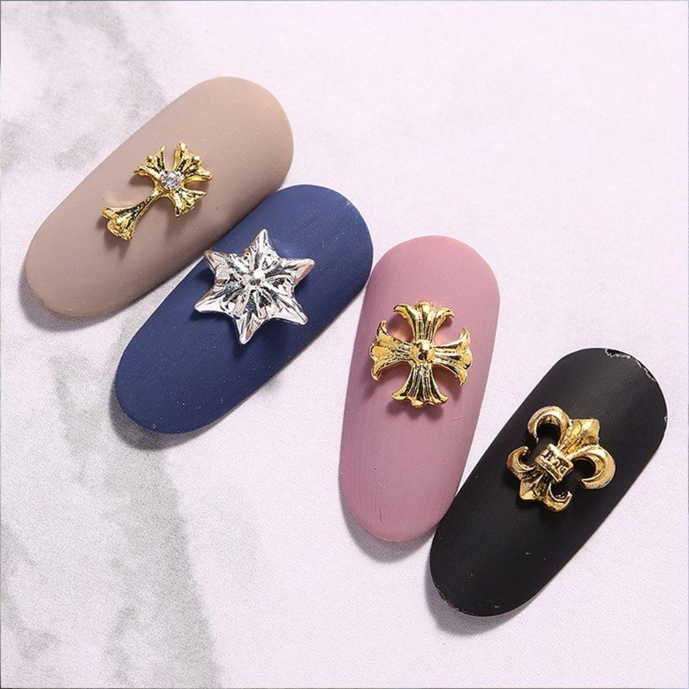 Đinh Tán Hình Ngôi Sao Sáu Cánh Phong Cách Punk Trang Trí Móng Tay