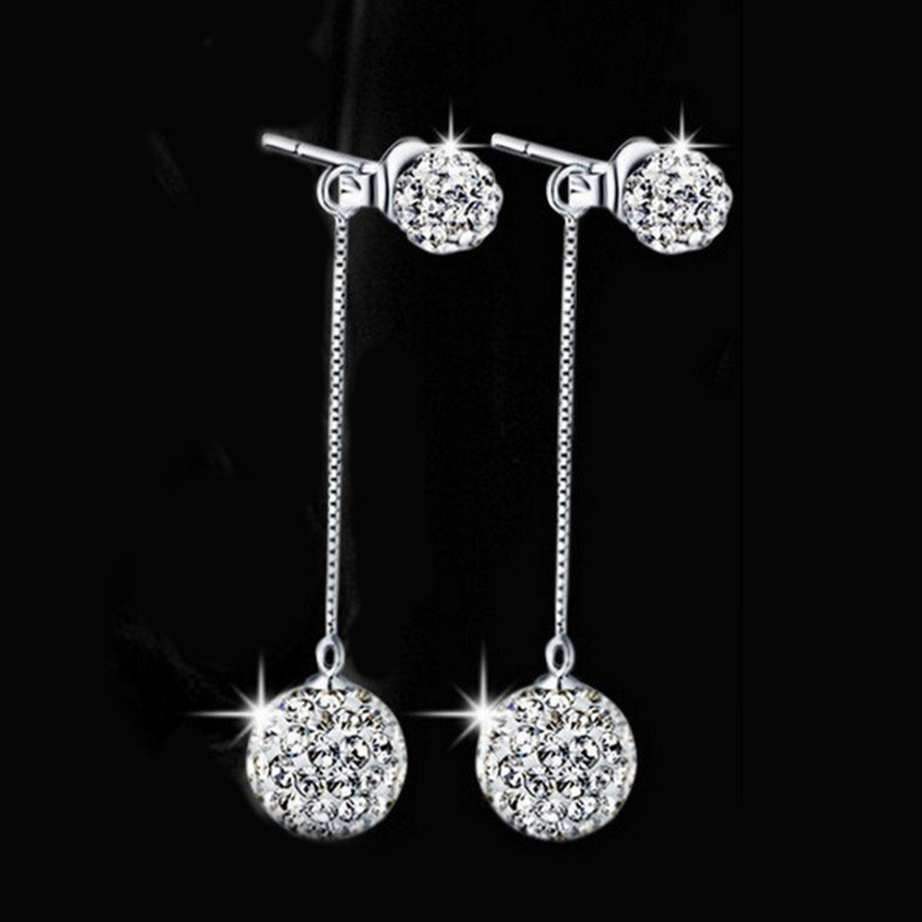 Khuyên tai nữ hình quả cầu đính pha lê