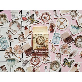 Bộ 46 sticker Times vintage trang trí sổ, planner, scrapbook
