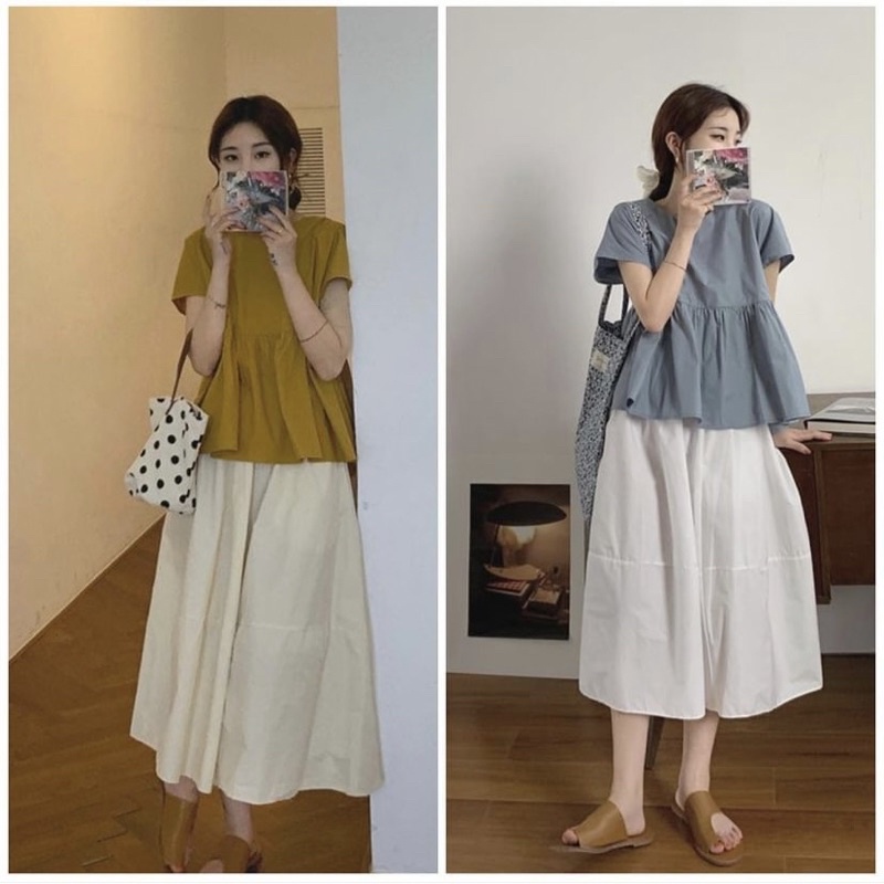 Chân váy trắng dài Nutcloset