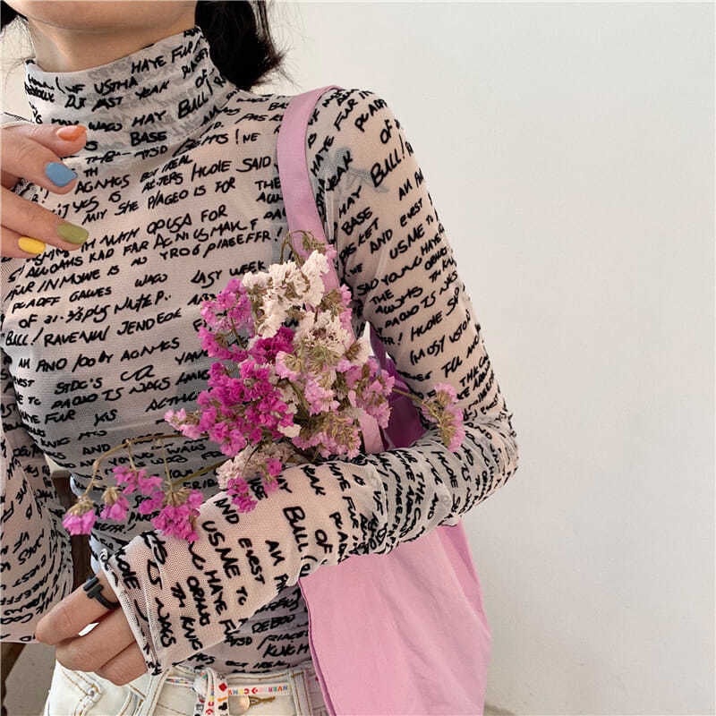 Áo Thun Mỏng Tay Dài Nhiều Lớp In Chữ Chống Nắng Mùa Hè Cho Nữ