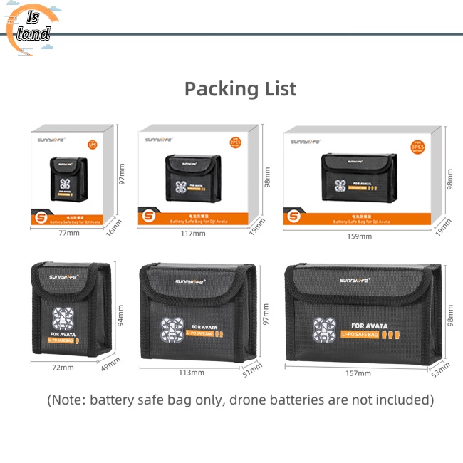 Túi Đựng Pin Lithium Chống Cháy Nổ An Toàn Cho Dji Avata Flame Retardant